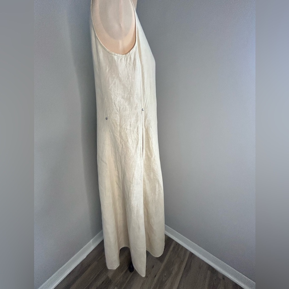 Claude Montana Blu - 100% Lenin Made in Italy-  Chic Breathable lenin Dress - Picture 2 of 9